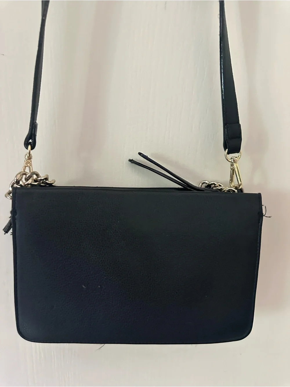 Victoria's Secret Black Quilted Crossbody with Gold Chain